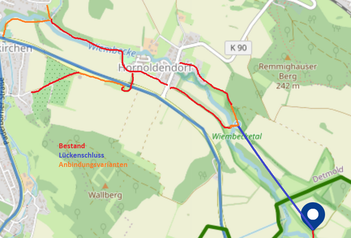 Vorschlag: Radweg Heiligenkirchen-Hornoldendorf -Fromhausen entlang der Wiembecke